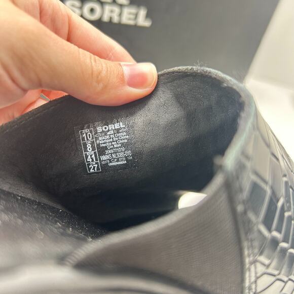 Sorel Joanie Heel Slide Leather Sandals Black NL5085-010 Women's 10 NWB - Picture 7 of 9